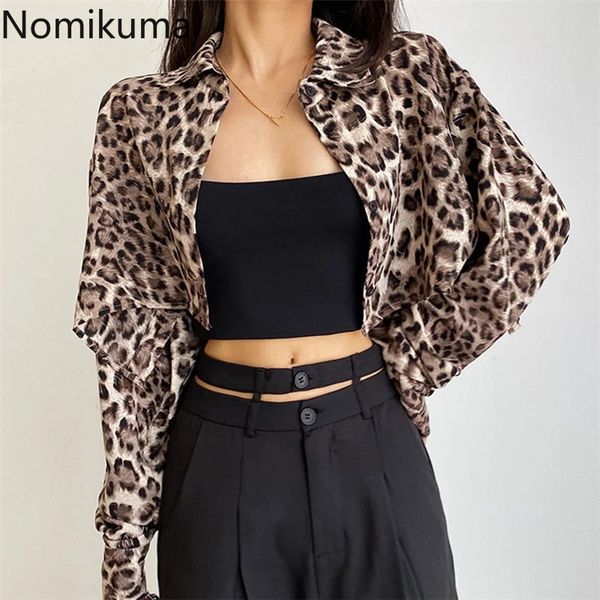 nomikuma vintage leopard printed women blouses long sleeve turn-down crop shirt spring summer new blusas mujer 6f337 210427, White 
nomikuma vintage leopard printed women blouses long sleeve turn-down crop shirt spring summer new blusas mujer 6f337 210427, White