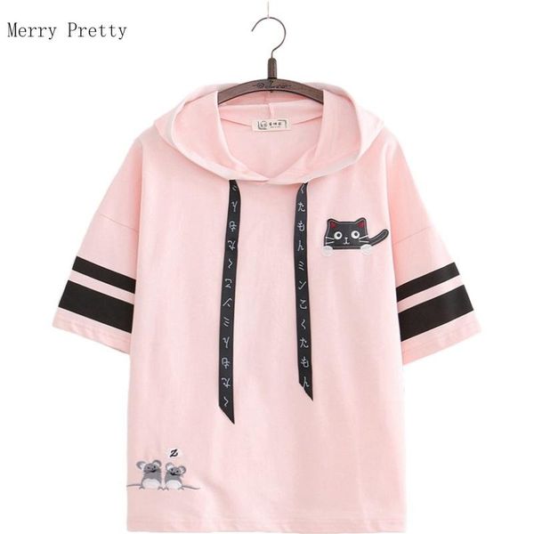 women's hoodies & sweatshirts women short sleeve hooded cartoon cat embroidery drawstring cotton sweet style pullover tracksuits female, Black
women's hoodies & sweatshirts women short sleeve hooded cartoon cat embroidery drawstring cotton sweet style pullover tracksuits female, Black