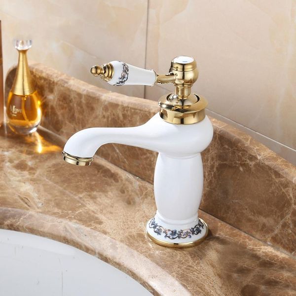 european-style bathroom porcelain white paint faucet and cold titanium single-hole brass basin faucets sink
european-style bathroom porcelain white paint faucet and cold titanium single-hole brass basin faucets sink