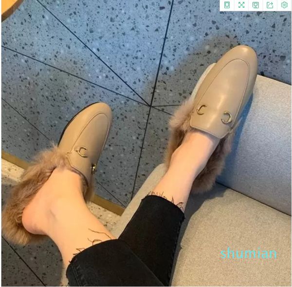designer luxury leather ladies rabbit fur slippers autumn winter warm loafers classic metal buckle sandals half slipper size 35-40, Black
designer luxury leather ladies rabbit fur slippers autumn winter warm loafers classic metal buckle sandals half slipper size 35-40, Black