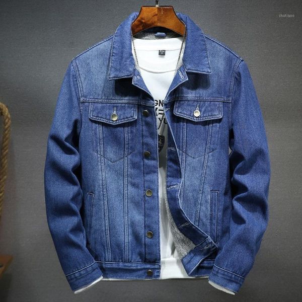 men's jackets winter light blue warm jean jacket fashion casual thicken fleece slim-fit denim 2021 outdoor male brand coat, Black;brown
men's jackets winter light blue warm jean jacket fashion casual thicken fleece slim-fit denim 2021 outdoor male brand coat, Black;brown