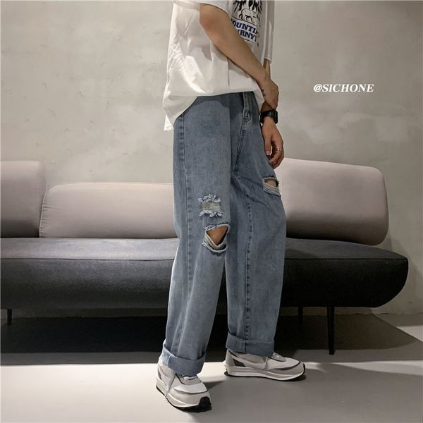 men's jeans summer ripped fashion baggy blue wide-leg men streetwear loose hip-hop hole straight denim trousers mens s-3xl or56
men's jeans summer ripped fashion baggy blue wide-leg men streetwear loose hip-hop hole straight denim trousers mens s-3xl or56