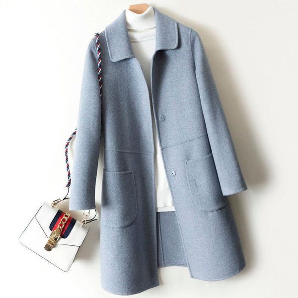 women's wool & blends autumn winter long loose coat women casual single breasted double-faced woolen jacket female elegant solid oversi, Black
women's wool & blends autumn winter long loose coat women casual single breasted double-faced woolen jacket female elegant solid oversi, Black