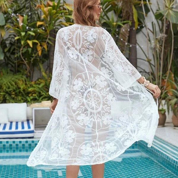 women's swimwear white mesh embroidery beach sun prevented long korean fashion summer clothing vintage shirts blouses nice, White;black
women's swimwear white mesh embroidery beach sun prevented long korean fashion summer clothing vintage shirts blouses nice, White;black