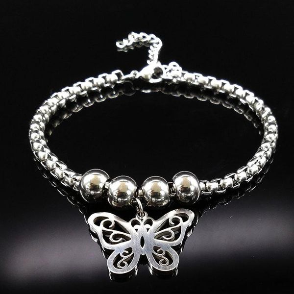 link, chain 2021 butterfly stainless steel bracelets & bangles for women silver color jewelry acero inoxidable bb1111d, Black
link, chain 2021 butterfly stainless steel bracelets & bangles for women silver color jewelry acero inoxidable bb1111d, Black