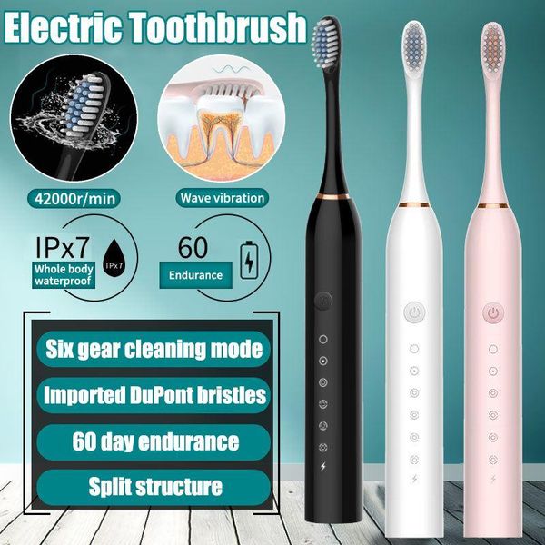 smart electric toothbrush 6 gear sonic usb rechargeable tooth brushes washable electronic brush timer
smart electric toothbrush 6 gear sonic usb rechargeable tooth brushes washable electronic brush timer