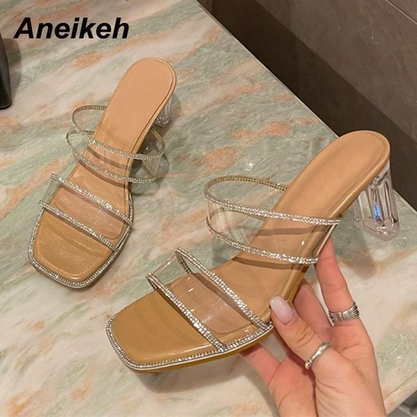 slippers aneikeh summer 2021 fashion goes slowly 35-39 pvc women's shoes crystal bordered square heel retro sandals bling head peep toe, Black
slippers aneikeh summer 2021 fashion goes slowly 35-39 pvc women's shoes crystal bordered square heel retro sandals bling head peep toe, Black