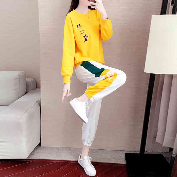 760 2021 new sports suit women's net red leisure small fashion korean sweater foreign style two-piece set, Gray
760 2021 new sports suit women's net red leisure small fashion korean sweater foreign style two-piece set, Gray