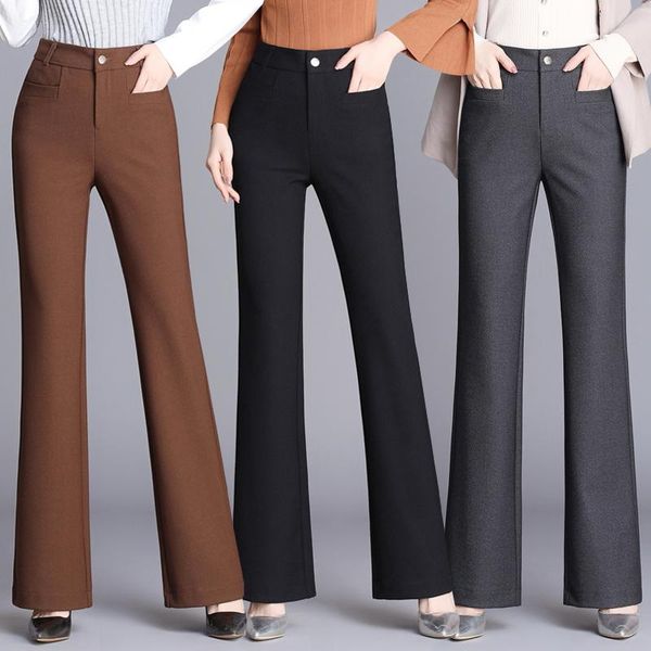 women's pants & capris plus size ol black slim flare high waist long trousers women office lady work wide leg thin female, Black;white
women's pants & capris plus size ol black slim flare high waist long trousers women office lady work wide leg thin female, Black;white