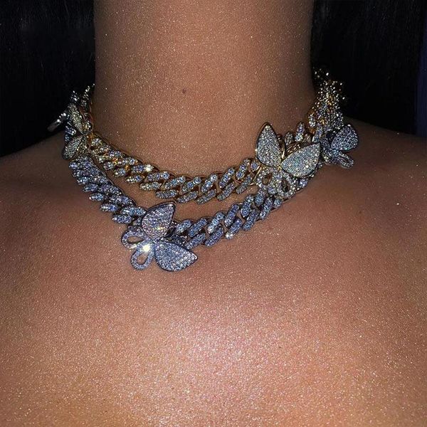 trendy multicolor butterfly cuban chain necklaces for women girls shiny iced out crystal thick choker jewelry gift chains, Silver
trendy multicolor butterfly cuban chain necklaces for women girls shiny iced out crystal thick choker jewelry gift chains, Silver