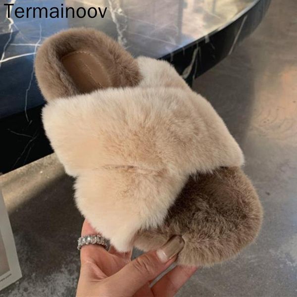 slippers termainoov winter women warm plush cross opened toe home slidders flats non-slip indoor, Black
slippers termainoov winter women warm plush cross opened toe home slidders flats non-slip indoor, Black