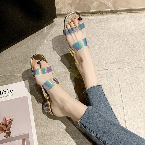 summer women slippers ladies transparent pvc colorful bling slides woman outdoor beach shoes women's mid thick heels 2021, Black
summer women slippers ladies transparent pvc colorful bling slides woman outdoor beach shoes women's mid thick heels 2021, Black