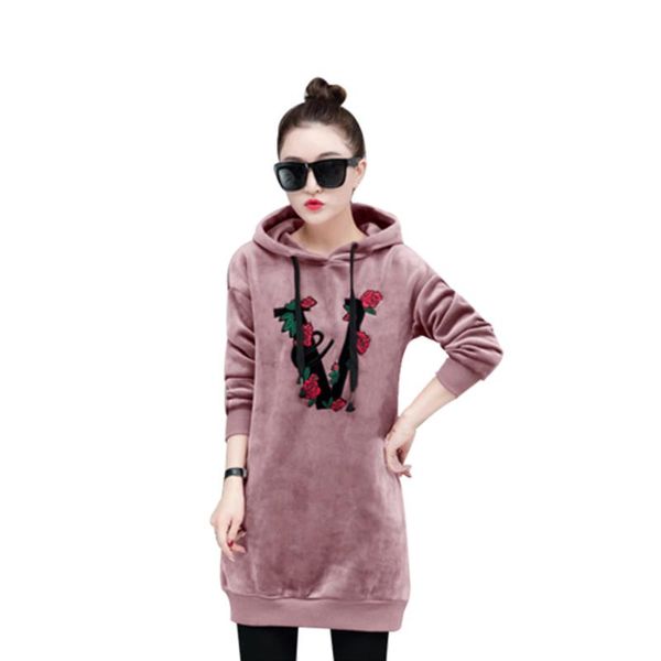 women's hoodies & sweatshirts spring autumn dress casual solid hooded female coat medium long gold velvet printed pullover q54, Black
women's hoodies & sweatshirts spring autumn dress casual solid hooded female coat medium long gold velvet printed pullover q54, Black