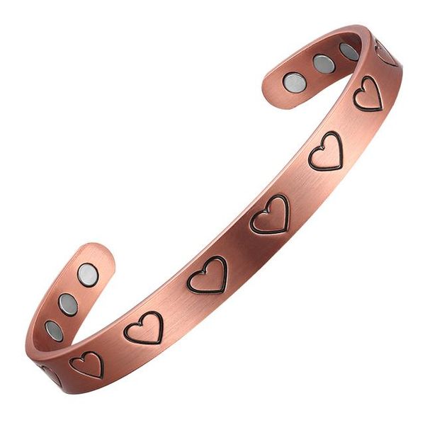 bangle charms bracelet pure copper health energy magnetic bracelets bangles with heart shaped adjustable cuff for women cute, Black
bangle charms bracelet pure copper health energy magnetic bracelets bangles with heart shaped adjustable cuff for women cute, Black