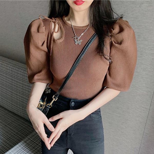 women's t-shirt puff sleeve knitted t shirt women vintage sweet summer tshirt white black femme camiseta mujer
women's t-shirt puff sleeve knitted t shirt women vintage sweet summer tshirt white black femme camiseta mujer