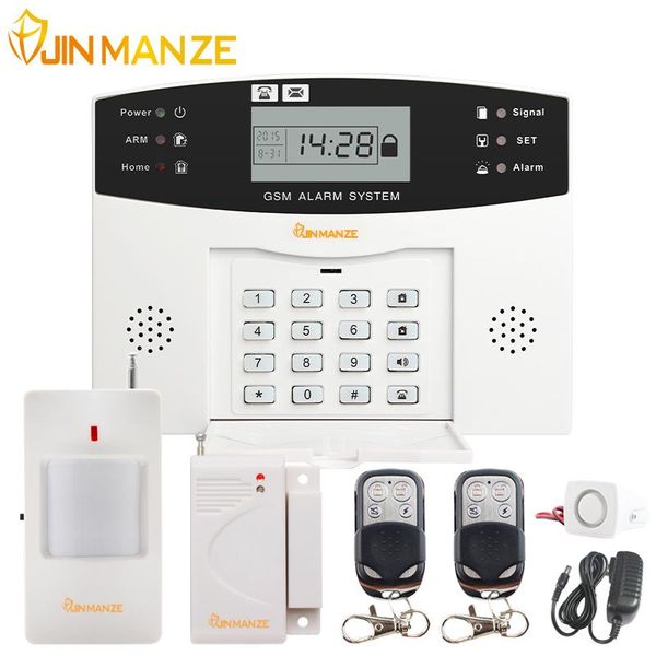 alarm systems jinmanze wireless 433mhz home burglar security sim sms gsm system pir detector door sensor metal remote control kit
alarm systems jinmanze wireless 433mhz home burglar security sim sms gsm system pir detector door sensor metal remote control kit