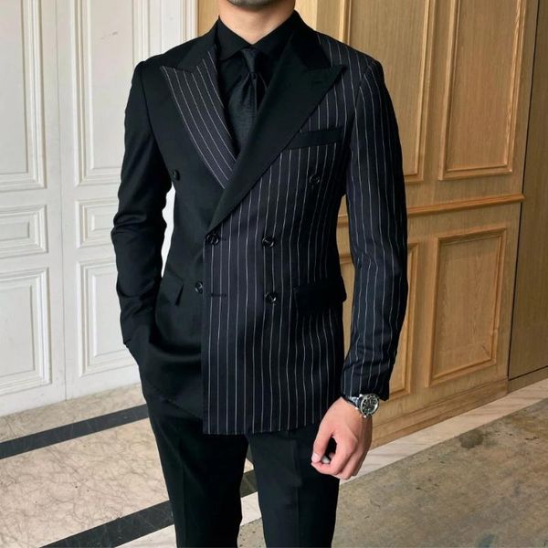men's suits & blazers arrival black stripe patchwork men fashion wedding tuxedo terno masculino prom groom 2 pcs slim fit blazer jacket, White;black
men's suits & blazers arrival black stripe patchwork men fashion wedding tuxedo terno masculino prom groom 2 pcs slim fit blazer jacket, White;black