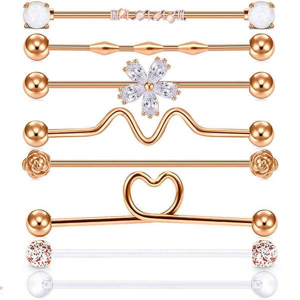 barbell earrings 14g surgical stainless steel industrial piercing jewelry bar 38mm 1 1/2" for women men, Silver
barbell earrings 14g surgical stainless steel industrial piercing jewelry bar 38mm 1 1/2" for women men, Silver