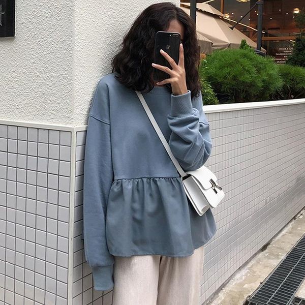 women's hoodies & sweatshirts women hoodie autumn harajuku solid ruffle long sleeve o neck pullovers casual loose thin sweatshirt, Black
women's hoodies & sweatshirts women hoodie autumn harajuku solid ruffle long sleeve o neck pullovers casual loose thin sweatshirt, Black