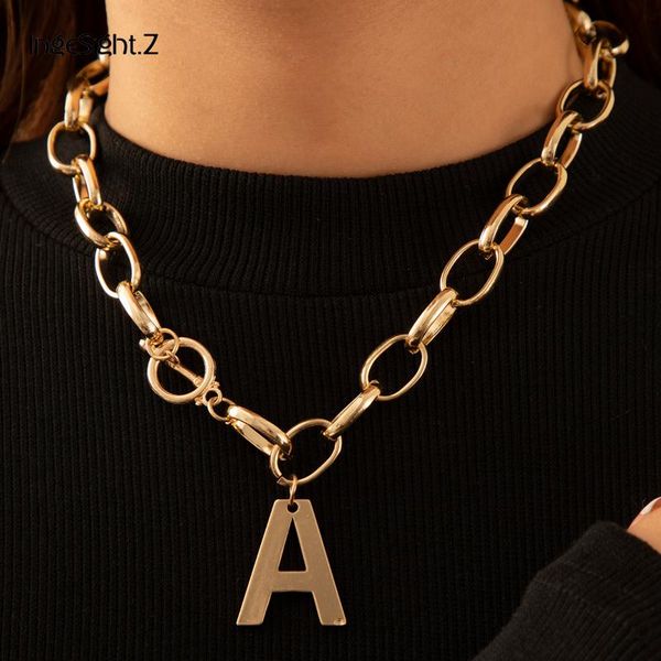 chains ingesight.z initial letter alphabet a pendant necklace gold color link chain toggle clasp lasso choker necklaces female jewelry, Silver 
chains ingesight.z initial letter alphabet a pendant necklace gold color link chain toggle clasp lasso choker necklaces female jewelry, Silver