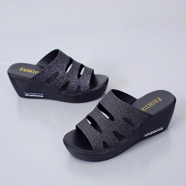 open head big size 35-40 platform wedges slippers women shoes summer 2021 comfortable medium heels slides ladies daily, Black
open head big size 35-40 platform wedges slippers women shoes summer 2021 comfortable medium heels slides ladies daily, Black