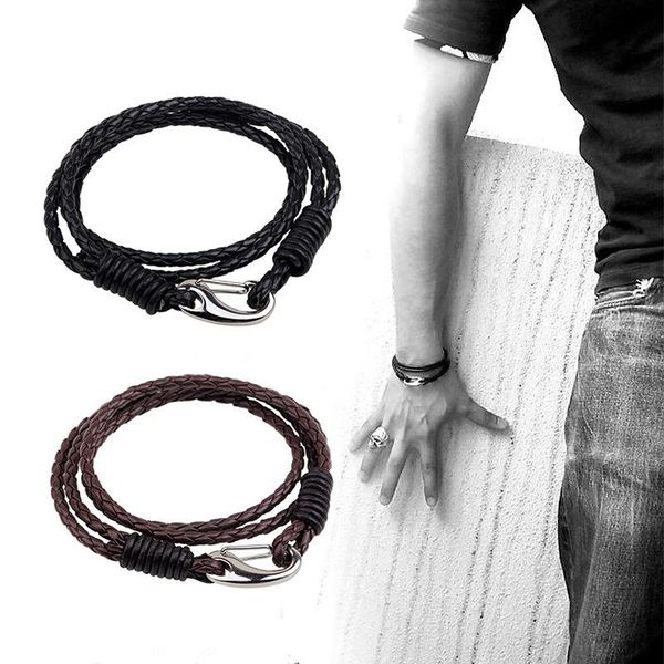 charm bracelets classic pu leather woven simple stainless steel male fashion jewelry accessories, Golden;silver
charm bracelets classic pu leather woven simple stainless steel male fashion jewelry accessories, Golden;silver