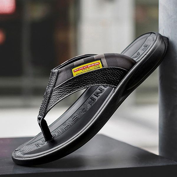 leisure summer man slipper leather fashion casual men's lightweight male slides luxury slip resistance flip-flops slippers, Black
leisure summer man slipper leather fashion casual men's lightweight male slides luxury slip resistance flip-flops slippers, Black