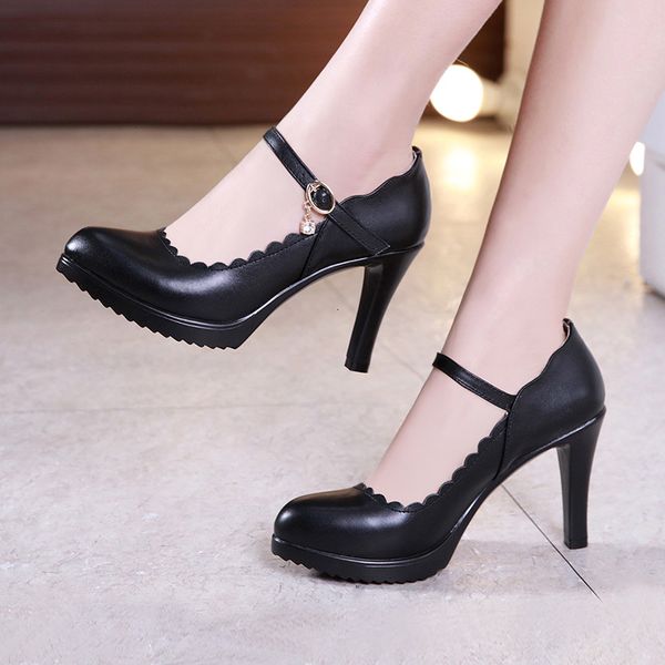 sandals autumn buckle women's single shoes waterproof platform shallow mouth work fashionable large size high heels 3stb, Black
sandals autumn buckle women's single shoes waterproof platform shallow mouth work fashionable large size high heels 3stb, Black