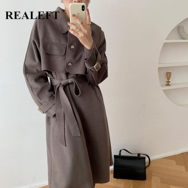 women's wool & blends realeft suede minimalist women long trench coat with vest classic single breasted sashes loose windbreaker outwea, Black
women's wool & blends realeft suede minimalist women long trench coat with vest classic single breasted sashes loose windbreaker outwea, Black