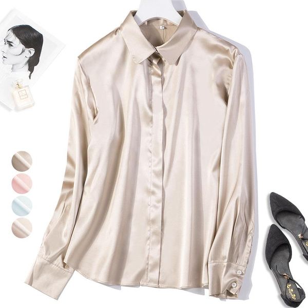 women's jackets 2021 summer silk shirt female mulberry 19 mm thick plain crepe satin lapel long sleeve versatile, Black;brown
women's jackets 2021 summer silk shirt female mulberry 19 mm thick plain crepe satin lapel long sleeve versatile, Black;brown
