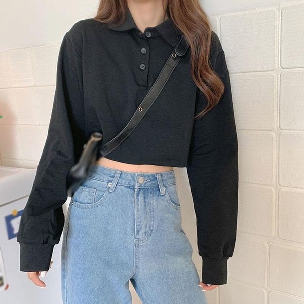 women's t-shirt spring autumn girls t shirt harajuku fashion loose lapel women long sleeve sweet, White
women's t-shirt spring autumn girls t shirt harajuku fashion loose lapel women long sleeve sweet, White