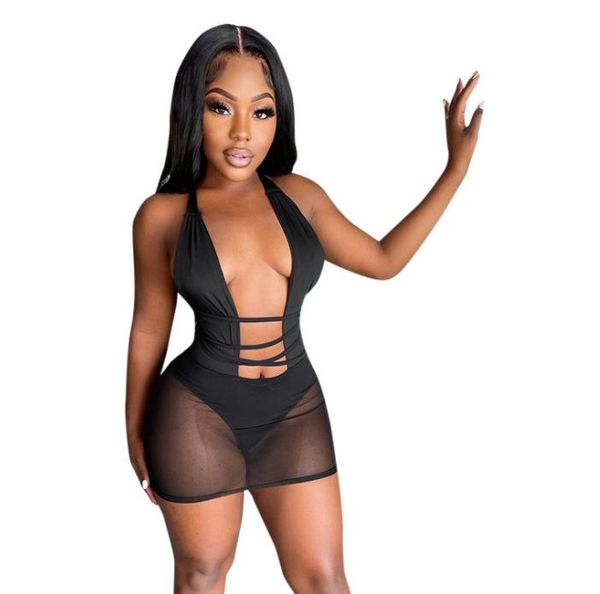 casual dresses 2021 summer solid color mesh stitching strapless see-through dress women ladies halter neck deep v black, Black;gray
casual dresses 2021 summer solid color mesh stitching strapless see-through dress women ladies halter neck deep v black, Black;gray
