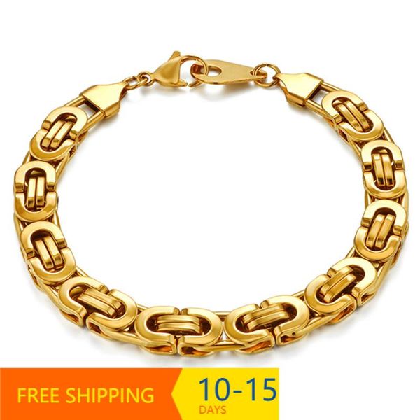 mens bracelet gold silver color byzantine stainless steel chains bracelets for men fashion jewelry gift 6/8mm link, chain, Black
mens bracelet gold silver color byzantine stainless steel chains bracelets for men fashion jewelry gift 6/8mm link, chain, Black