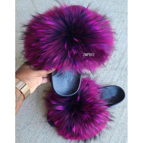 arrival women shoes real raccoon fur slides flat outdoor slippers casual female plush amazing sandals, Black
arrival women shoes real raccoon fur slides flat outdoor slippers casual female plush amazing sandals, Black