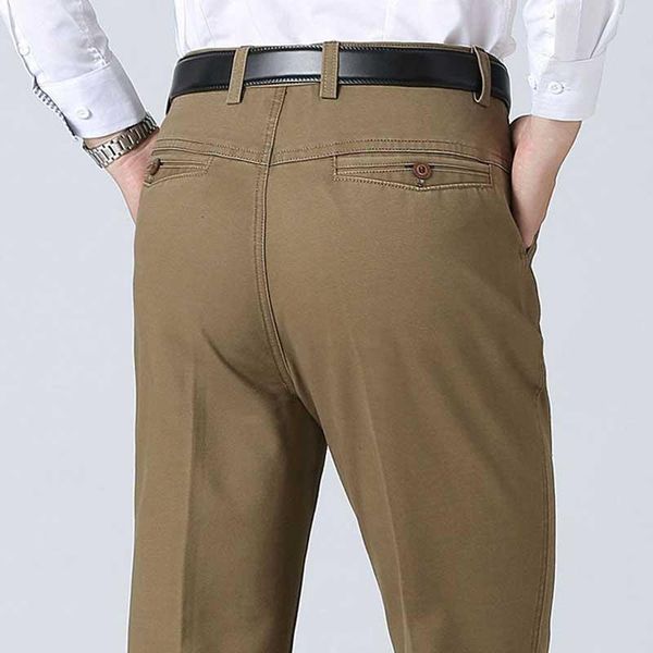 hight quality cotton men's pants business casual trousers loose straight high waist middle-aged full length, Black
hight quality cotton men's pants business casual trousers loose straight high waist middle-aged full length, Black