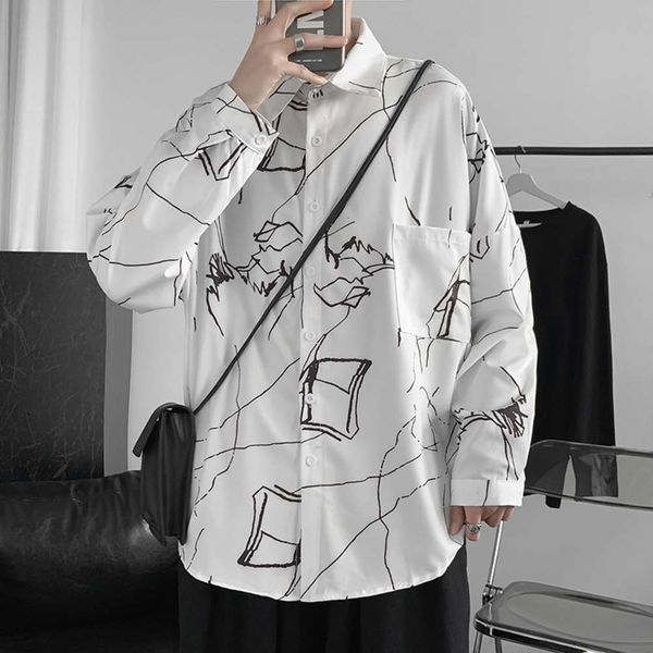 men's casual shirts shirtprinted men's long sleeve spring korean fashion design loose and smart casual shirt r1eg, White;black
men's casual shirts shirtprinted men's long sleeve spring korean fashion design loose and smart casual shirt r1eg, White;black
