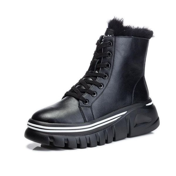 boots 2021 autumn and winter women's mid-tube casual leather short thick-soled plus velvet shoes, Black
boots 2021 autumn and winter women's mid-tube casual leather short thick-soled plus velvet shoes, Black