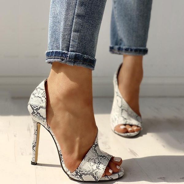 sandals summer women high heel snake pattern buckle open toe super female street shoes, Black
sandals summer women high heel snake pattern buckle open toe super female street shoes, Black
