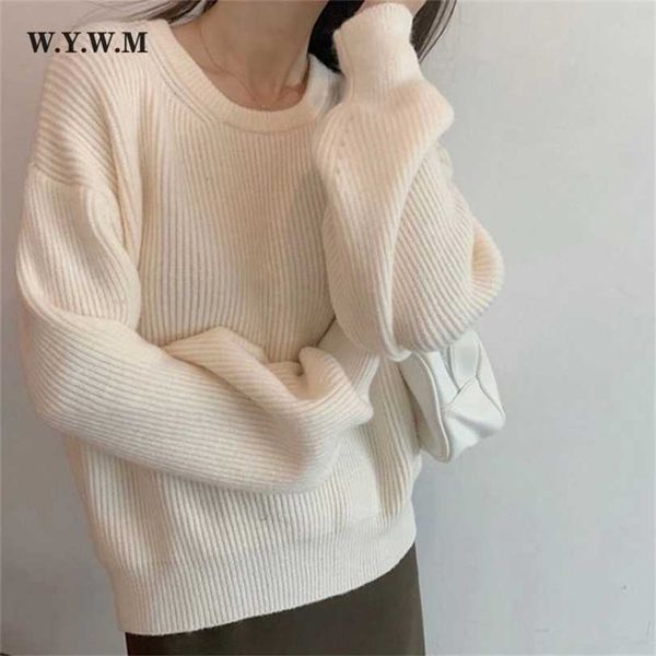 wywm loose knitted sweater women autumn winter vintage warm oversized pullovers ladies casual knitwear solid female jumpers 211217, White;black
wywm loose knitted sweater women autumn winter vintage warm oversized pullovers ladies casual knitwear solid female jumpers 211217, White;black