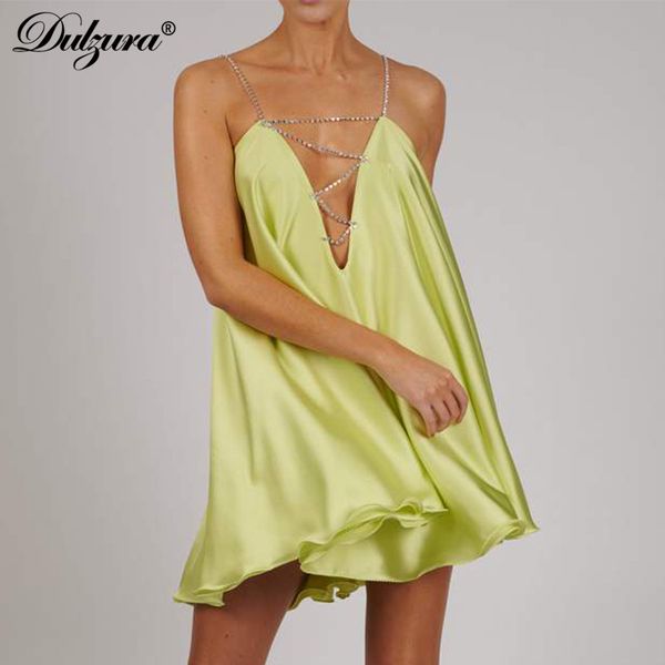 2021 summer women crystal diamond strap a line satin mini dress v neck backless lace up loose casual streetwear partyhigh quality, Black;gray
2021 summer women crystal diamond strap a line satin mini dress v neck backless lace up loose casual streetwear partyhigh quality, Black;gray