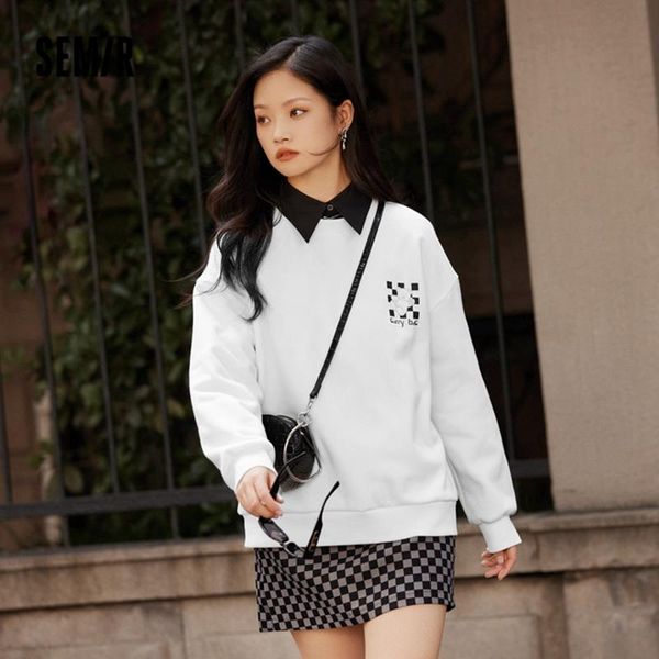 women's hoodies & sweatshirts semir sweatshirt women checkerboard niche pattern plus velvet winter 2021 oversize contrast color o neck, Black
women's hoodies & sweatshirts semir sweatshirt women checkerboard niche pattern plus velvet winter 2021 oversize contrast color o neck, Black