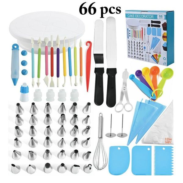 66pcs/set cake turntable decorating tools kit rotary table baking tool piping nozzle bag set supplies sets & pastry
66pcs/set cake turntable decorating tools kit rotary table baking tool piping nozzle bag set supplies sets & pastry
