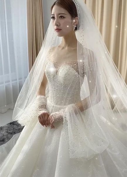 bridal veils cathedral wedding with comb crystals pearls beaded cover arm long luxury ivory bride velos de novia, Black
bridal veils cathedral wedding with comb crystals pearls beaded cover arm long luxury ivory bride velos de novia, Black