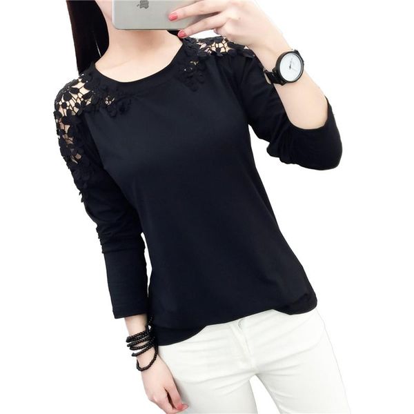 spring women's long-sleeved shirt women lace stitching large size loose round neck ladies blouse solid color thin slim blouses & shirt, White
spring women's long-sleeved shirt women lace stitching large size loose round neck ladies blouse solid color thin slim blouses & shirt, White