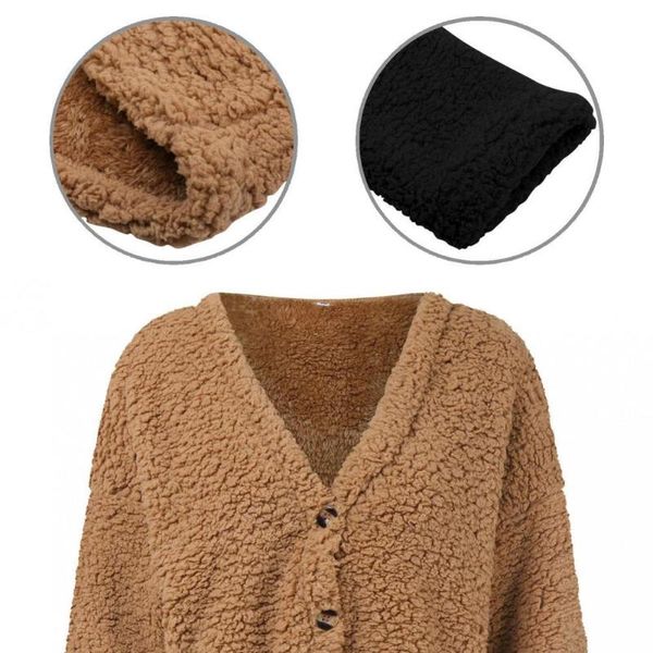 women's jackets deep v neck autumn winter long sleeve single breasted plush jacket for dating, Black;brown
women's jackets deep v neck autumn winter long sleeve single breasted plush jacket for dating, Black;brown