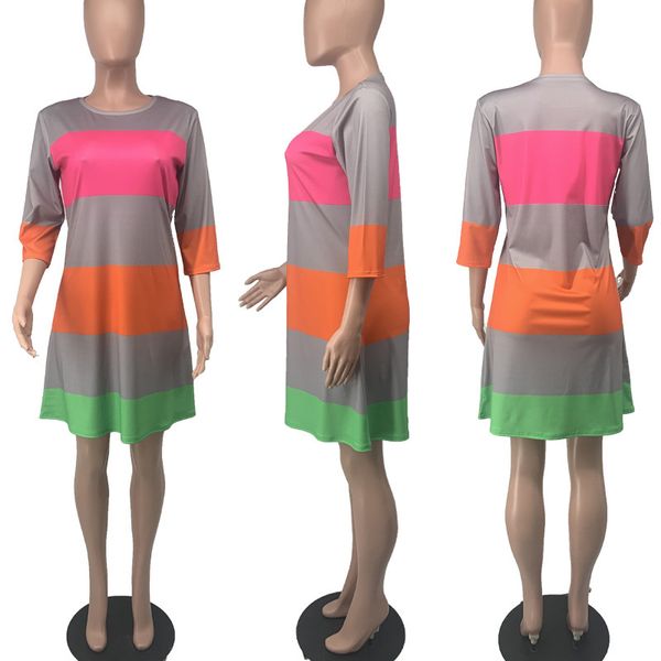 dress colored printed striped dresses casual women's fashions three quarters the african neck dressed big female robes 0k7t, Black;gray
dress colored printed striped dresses casual women's fashions three quarters the african neck dressed big female robes 0k7t, Black;gray