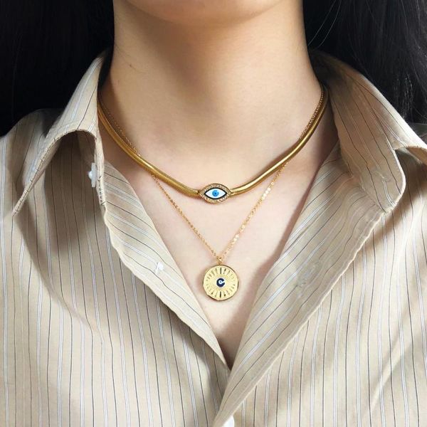 blue rhinestone luck turkey evil eye choker necklace for women box chain pendant fashion jewelry necklaces, Silver
blue rhinestone luck turkey evil eye choker necklace for women box chain pendant fashion jewelry necklaces, Silver
