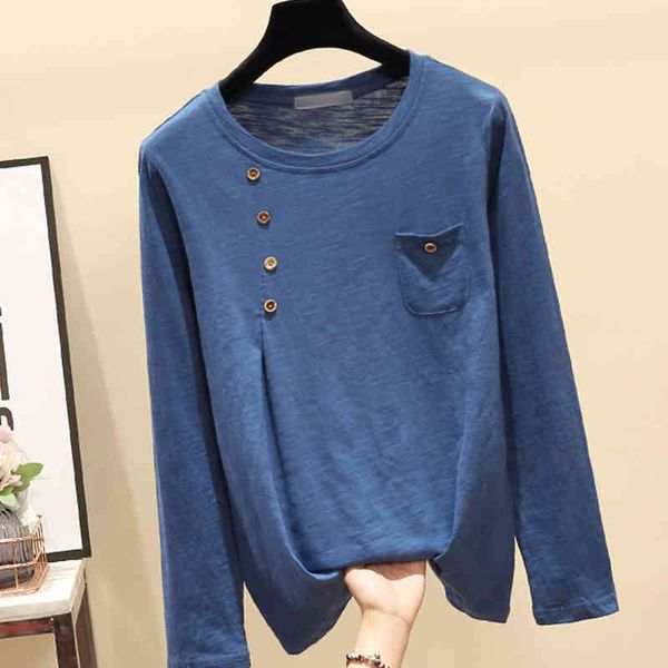women's t-shirt shintimes tee shirt femme long sleeve korean fashion buttons pocket summer o-neck tshirt loose cotton women j, White
women's t-shirt shintimes tee shirt femme long sleeve korean fashion buttons pocket summer o-neck tshirt loose cotton women j, White