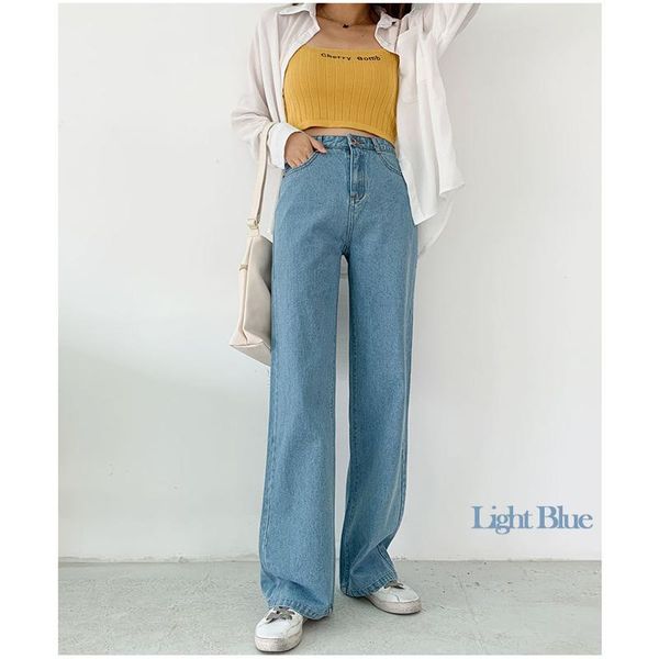 women's jeans denim wide leg pants loose high waist straight floor length, Blue
women's jeans denim wide leg pants loose high waist straight floor length, Blue