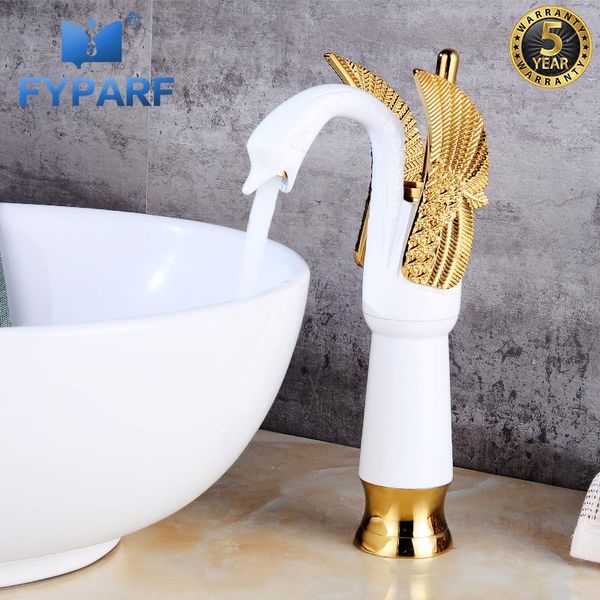 bathroom sink faucets fyparf supper tall faucet mixer deck mounted swan golden & white cold basin b1005h
bathroom sink faucets fyparf supper tall faucet mixer deck mounted swan golden & white cold basin b1005h